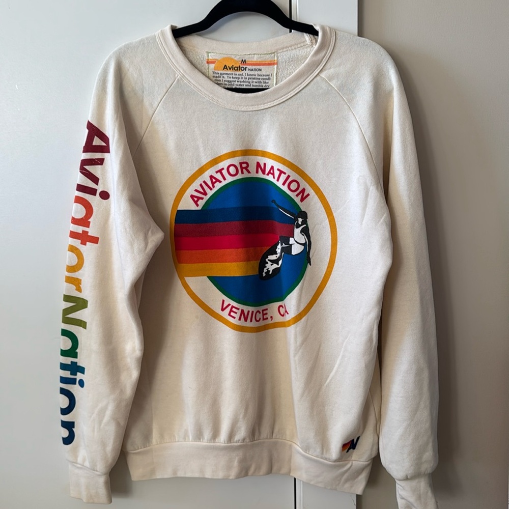 Aviator nation Venice vintage white sweatshirt